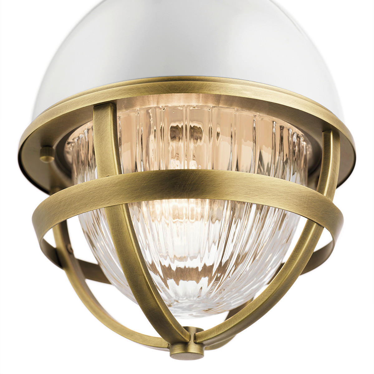 HÄNGELEUCHTE 20.4/44.5 cm    - Weiss/Messingfarben, Design, Glas/Metall (20.4/44.5cm) - Elstead Lighting