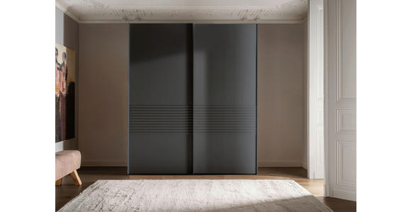 SCHWEBETÜRENSCHRANK 200/217/67 cm 3-türig Graphitfarben - Graphitfarben, Design, Holzwerkstoff/Metall (200/217/67cm) - Novel