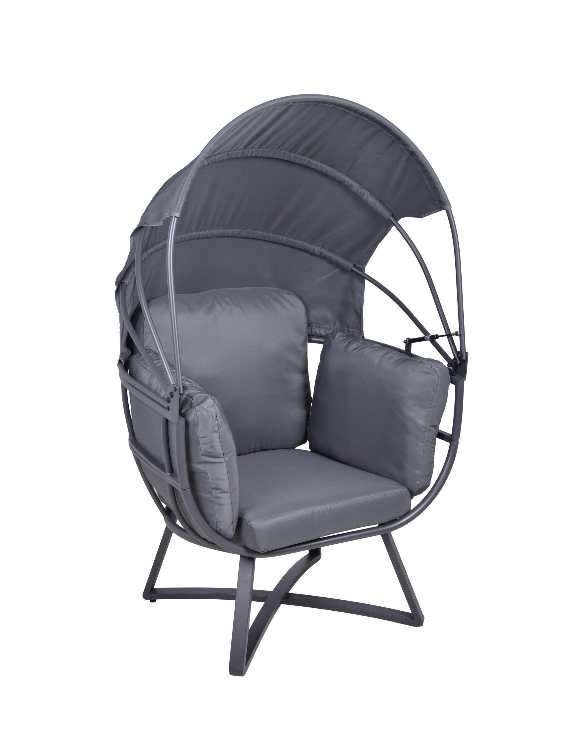GARTEN-RELAXSESSEL 91/152/77 cm  - Anthrazit/Grau, Basics, Kunststoff/Textil (91/152/77cm) - Gardenson