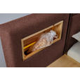 BOXSPRINGBETT 180/200 cm  in Eichefarben, Dunkelrot  - Eichefarben/Dunkelrot, Natur, Holz/Textil (180/200cm) - Valnatura
