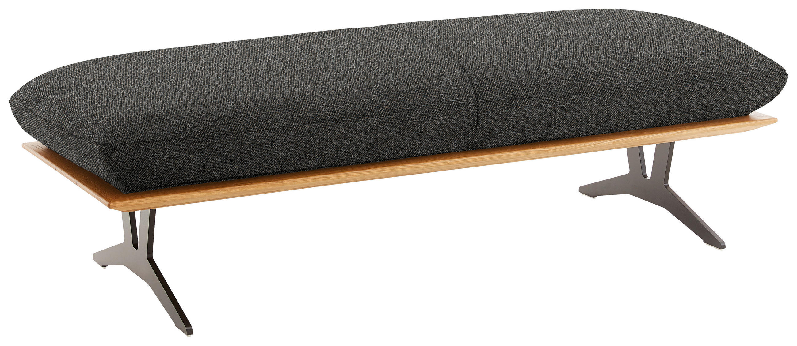 HOCKERBANK in Holz, Textil Anthrazit  - Anthrazit/Schwarz, Design, Holz/Textil (150/43/60cm) - Dieter Knoll