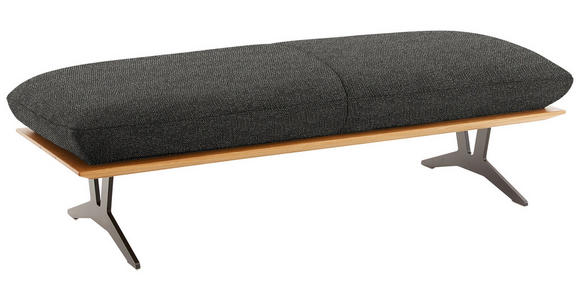 HOCKERBANK in Holz, Textil Anthrazit - Anthrazit/Schwarz, Design, Holz/Textil (150/43/60cm) - Dieter Knoll