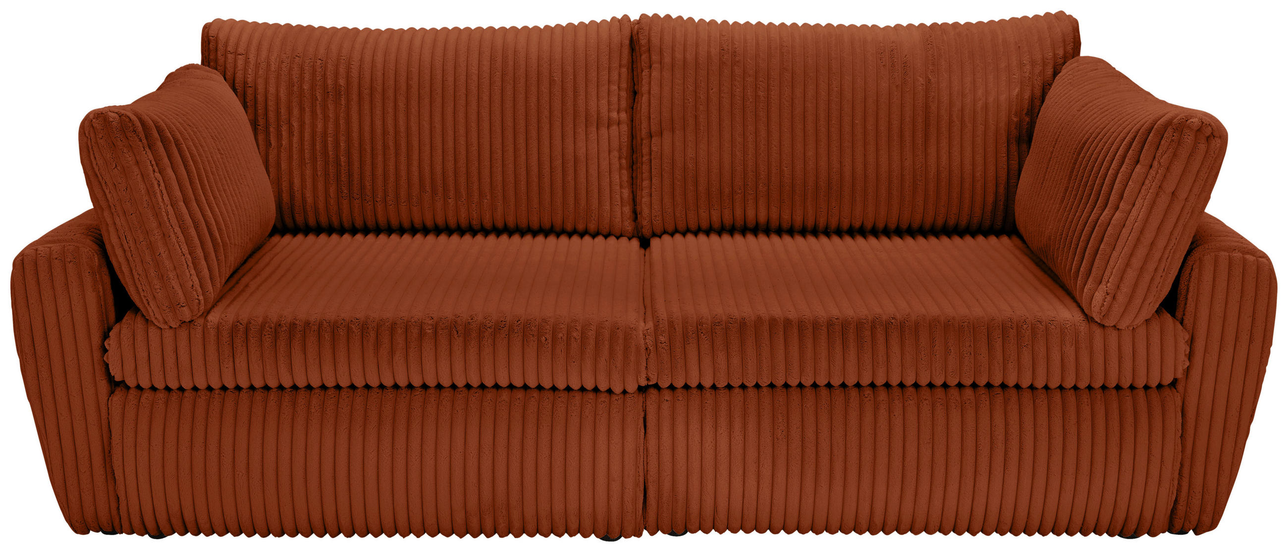 SCHLAFSOFA Cord, Plüsch Terracotta  - Terracotta/Schwarz, MODERN, Kunststoff/Textil (240/90/120cm) - Carryhome