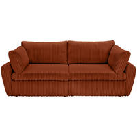 SCHLAFSOFA Cord, Plüsch Terracotta  - Terracotta/Schwarz, MODERN, Kunststoff/Textil (240/90/120cm) - Carryhome
