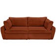 SCHLAFSOFA in Cord, Plüsch Terracotta  - Terracotta/Schwarz, MODERN, Kunststoff/Textil (240/90/120cm) - Carryhome