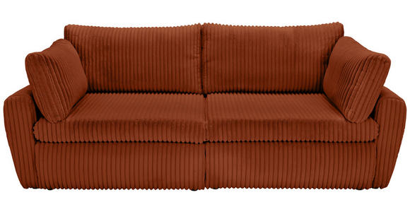 SCHLAFSOFA Cord, Plüsch Terracotta  - Terracotta/Schwarz, MODERN, Kunststoff/Textil (240/90/120cm) - Carryhome
