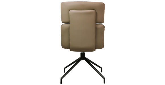 STUHL  in Eisen Echtleder pigmentiert Metall, Leder  - Taupe/Schwarz, Design, Leder/Metall (50/92/64,5cm) - Dieter Knoll