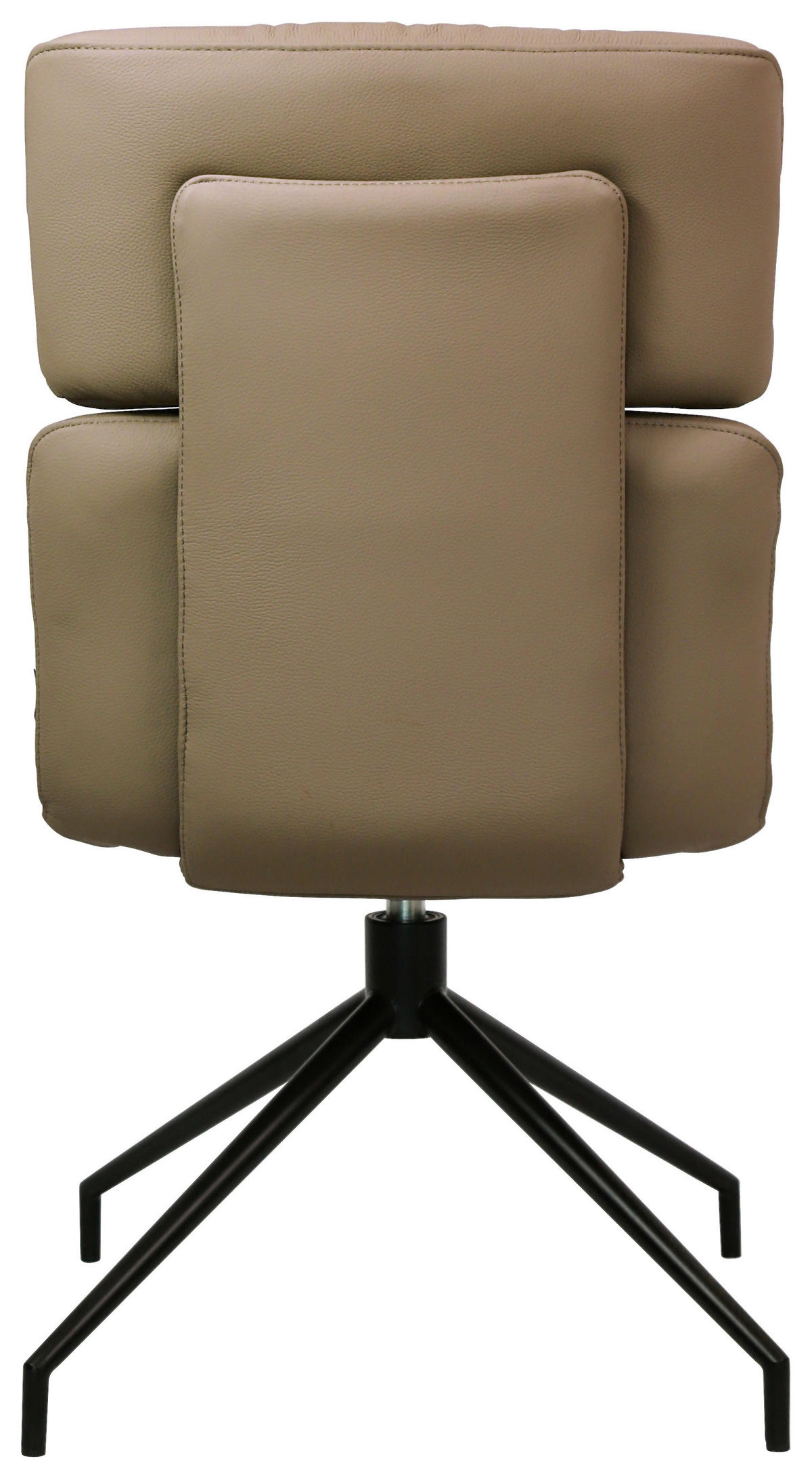 STUHL Echtleder Schwarz, Taupe  - Taupe/Schwarz, Design, Leder/Metall (50/92/64,5cm) - Dieter Knoll