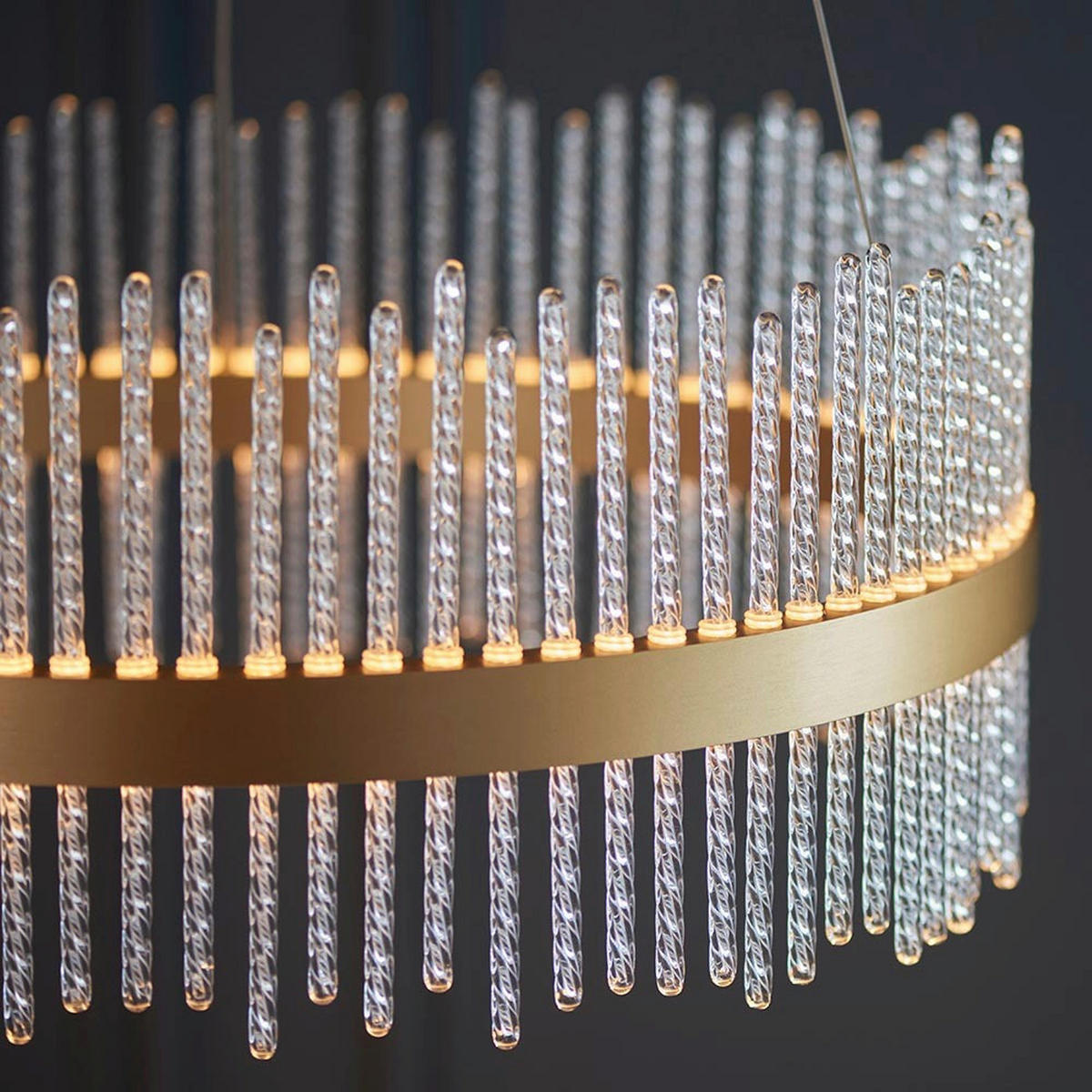 PENDELLEUCHTE 51/45-163 cm  - Goldfarben, KONVENTIONELL, Metall (51/45-163cm) - ENDON