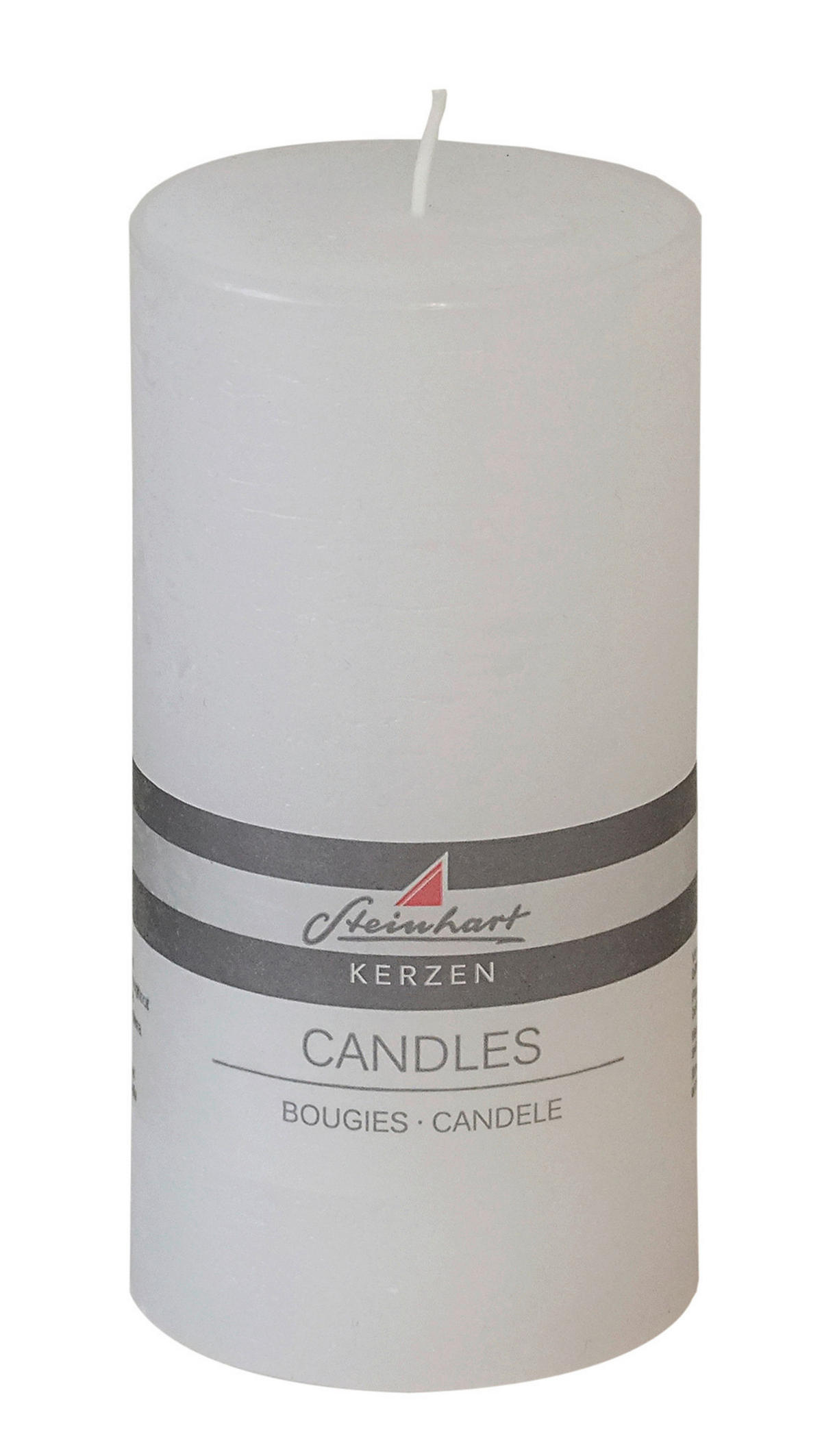 STUMPENKERZE  - Weiß, Basics (7,8/15cm) - Steinhart