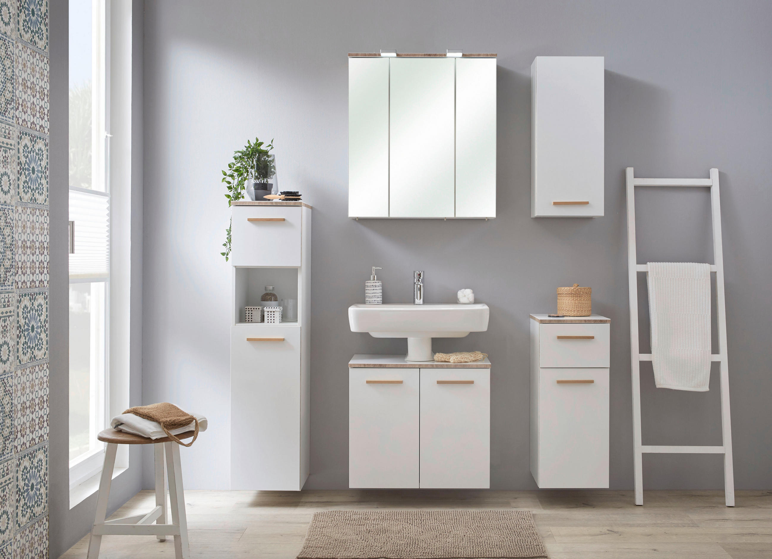 SPIEGELSCHRANK 65/70/20 cm  - Weiß, KONVENTIONELL, Glas/Holzwerkstoff (65/70/20cm) - Xora