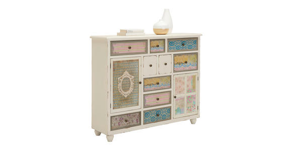 KOMMODE  in 126/108/36,5 cm  - Messingfarben/Multicolor, LIFESTYLE, Holz/Holzwerkstoff (126/108/36,5cm) - Landscape