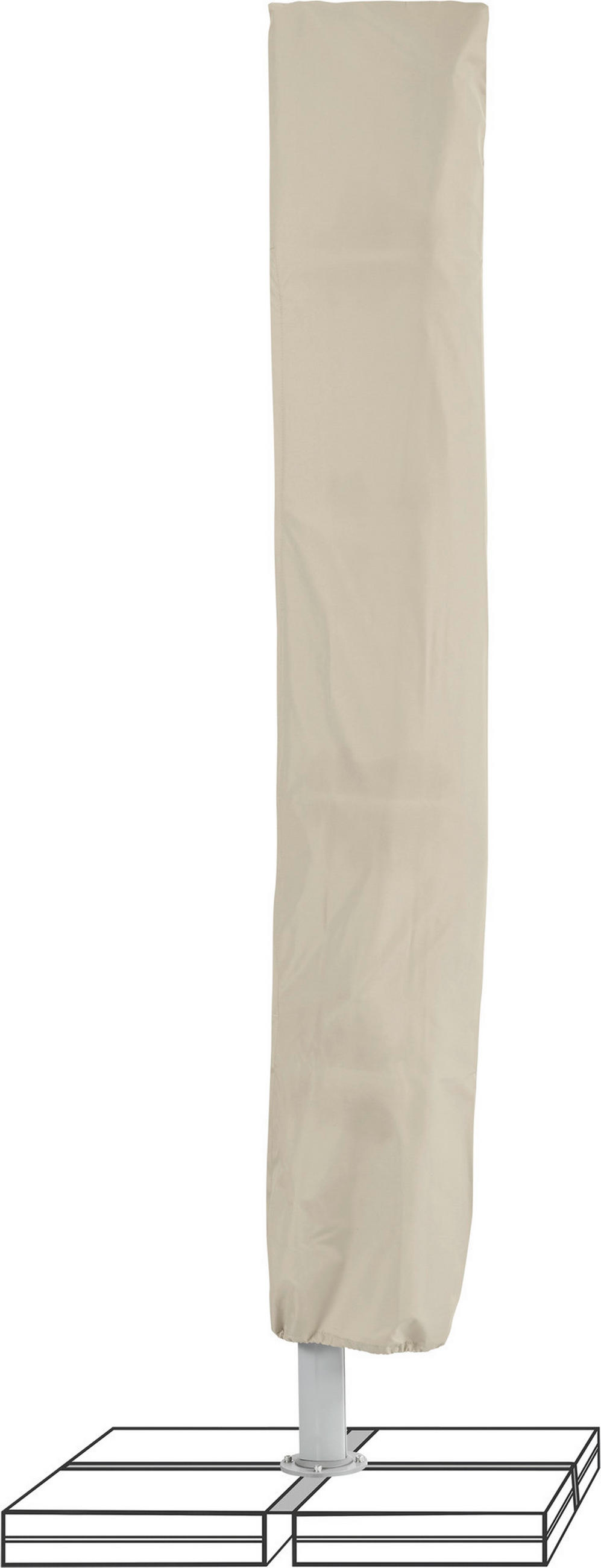 AMPELSCHIRM 300 cm  - Silberfarben/Hellgrau, KONVENTIONELL, Textil/Metall (300/300cm) - Suncomfort by Glatz