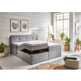 BOXSPRINGBETT 180/200 cm  in Hellgrau  - Hellgrau/Schwarz, KONVENTIONELL, Kunststoff/Textil (180/200cm) - Carryhome