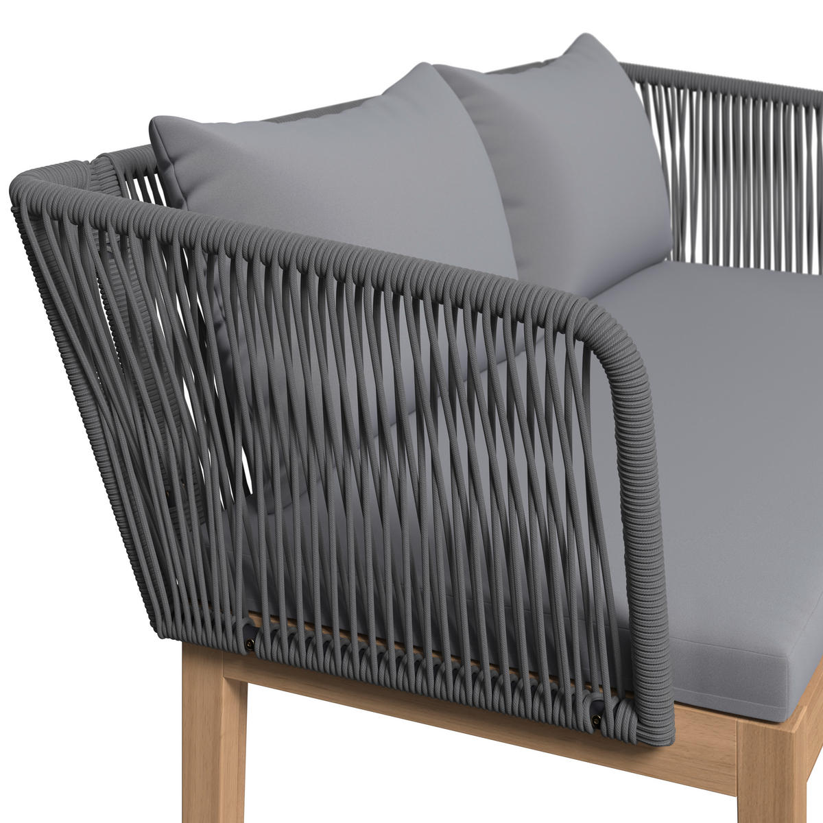 LOUNGEGARNITUR   160/74/84 cm  - Akaziefarben/Grau, Modern, Holz/Kunststoff (160/74/84cm) - Ambia Garden