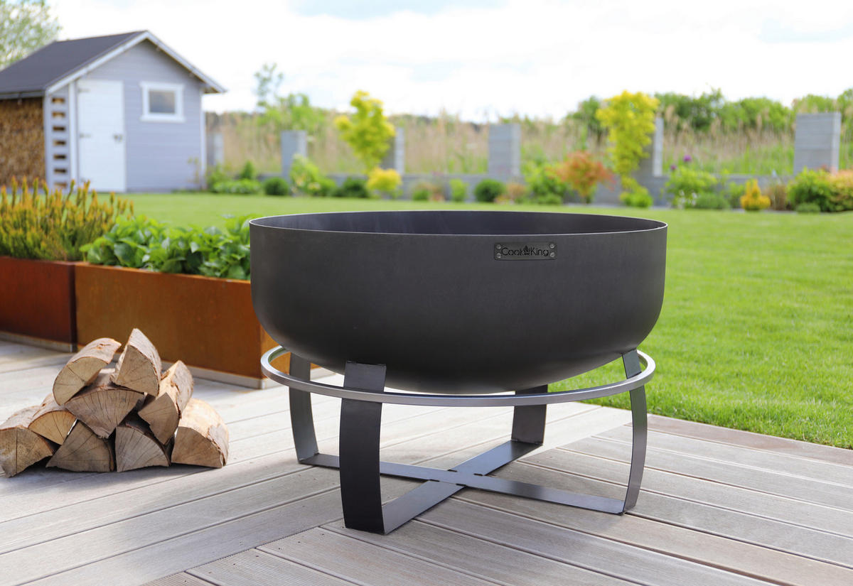 FEUERSCHALE  - Schwarz, Basics, Metall (80/50cm) - Ambia Garden