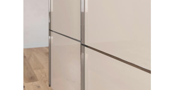SCHWEBETÜRENSCHRANK 271/223/68 cm 3-türig Champagner - Chromfarben/Champagner, KONVENTIONELL, Glas/Holzwerkstoff (271/223/68cm) - Novel