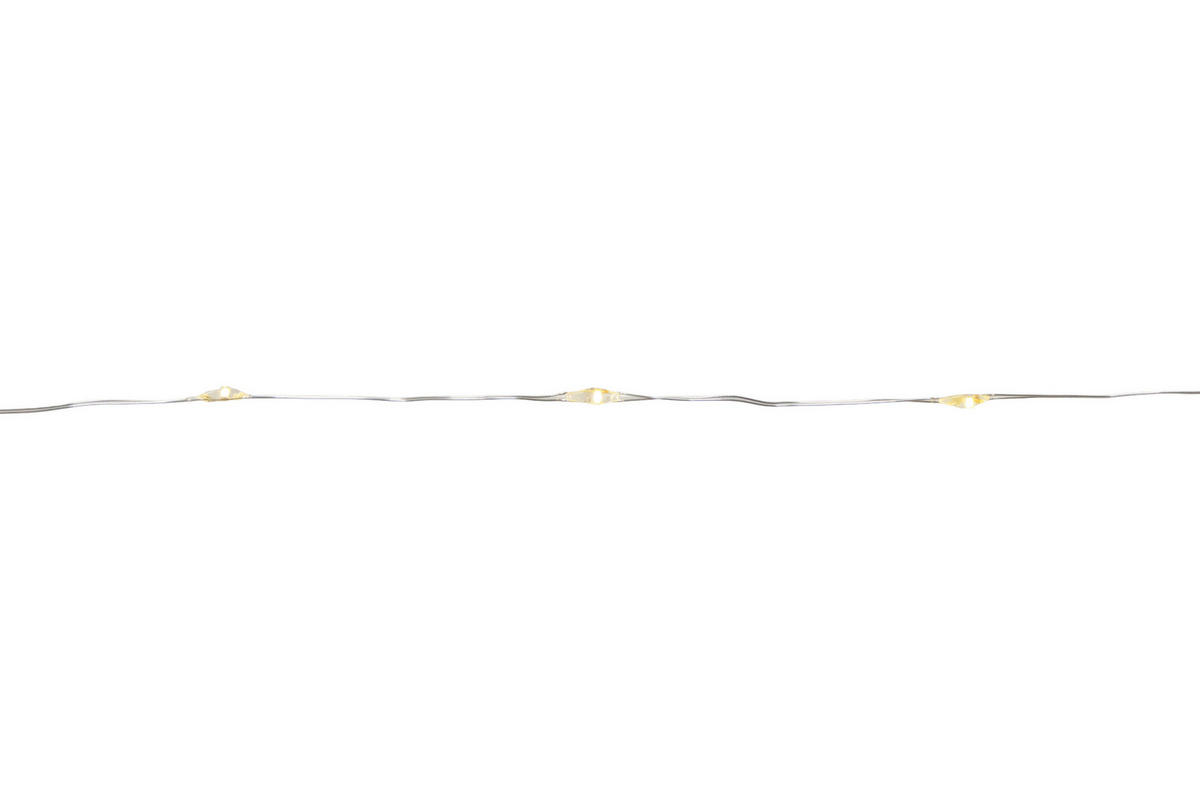 LICHTERKETTE 195 cm  - Transparent/Silberfarben, KONVENTIONELL, Kunststoff (195cm) - X-Mas