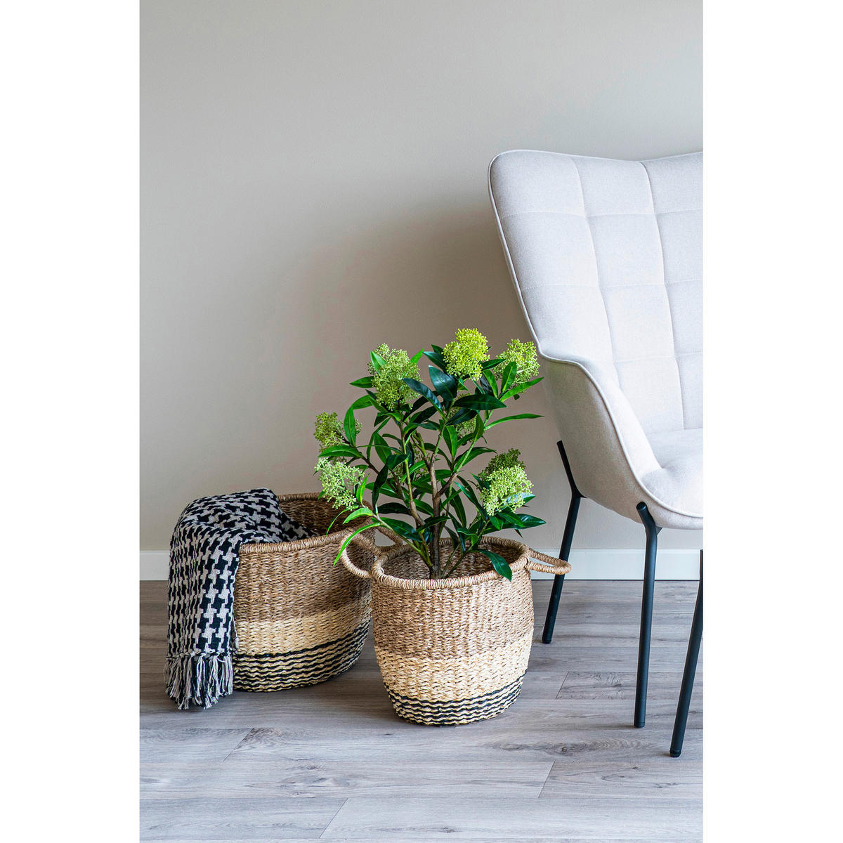 PLÄD Side Plaid 130/180 cm  - beige/svart, Basics, textil (130/180cm)