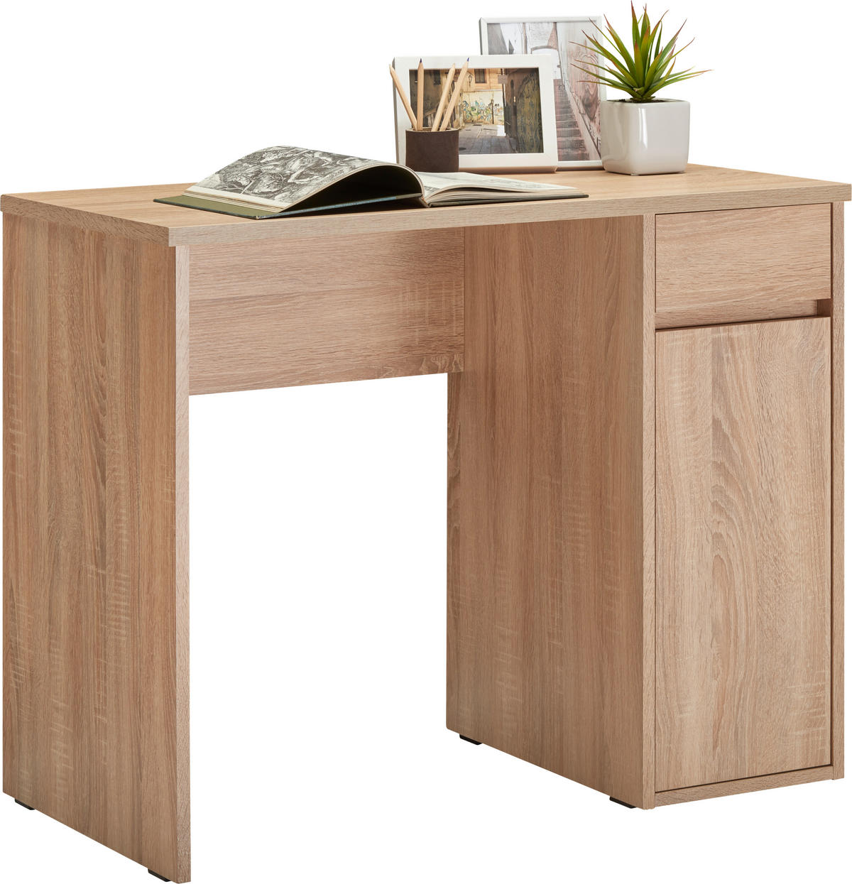 Birou in material pe bază de lemn  - culoare lemn stejar, Konventionell, material pe bază de lemn (91,5/50/75cm) - Cantus