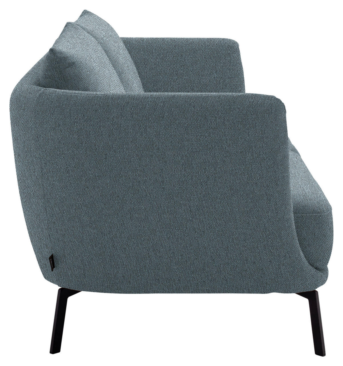 2,5-SITZER  in Flachgewebe Blau  - Blau/Schwarz, Design, Textil/Metall (190/71/91cm) - Schöner Wohnen