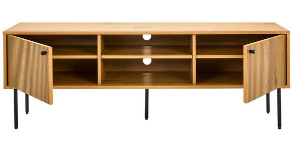 LOWBOARD Line  in 150/50/40 cm  - Eichefarben/Schwarz, Design, Holzwerkstoff/Metall (150/50/40cm) - Carryhome