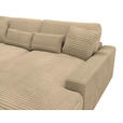 BIGSOFA in Cord Beige - Beige/Schwarz, MODERN, Kunststoff/Textil (230/85/190cm) - Carryhome