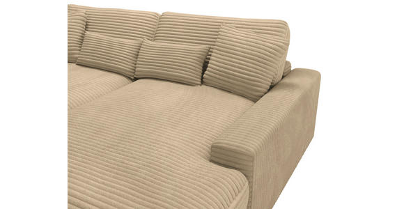 BIGSOFA in Cord Beige - Beige/Schwarz, MODERN, Kunststoff/Textil (230/85/190cm) - Carryhome