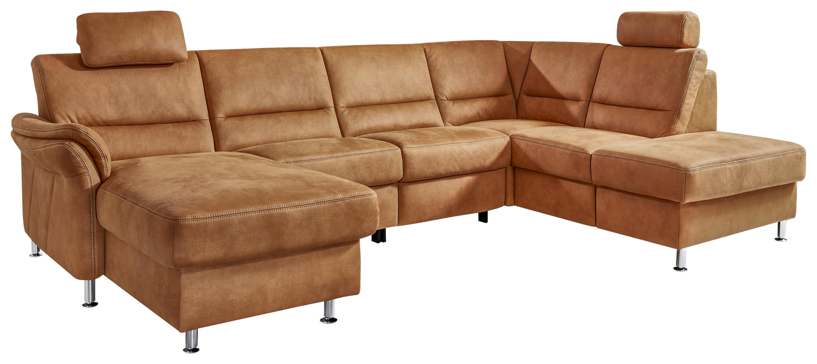 SOFFA i mikrofiber rostfärgad  - aluminiumfärg/rostfärgad, Klassisk, metall/textil (173/321/203cm) - Beldomo System