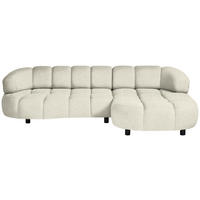 ECKSOFA Creme Webstoff  - Creme/Schwarz, Design, Holz/Textil (284/183cm) - Welnova