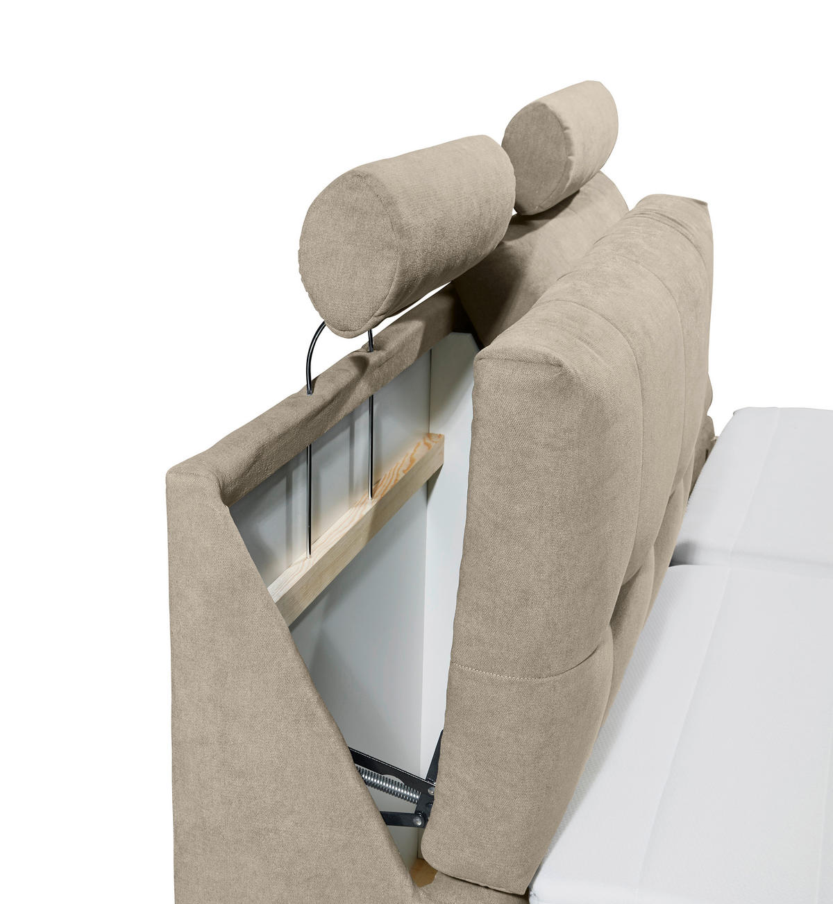BOXSPRINGBETT 180/200 cm  in Sandfarben  - Sandfarben/Silberfarben, Modern, Holzwerkstoff/Kunststoff (180/200cm) - MID.YOU