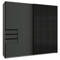 ORMAR S KLIZNIM VRATIMA boje grafita, crna   - boje grafita/crna, Konvencionalno, drvni materijal/metal (225/210/64cm) - MID.YOU