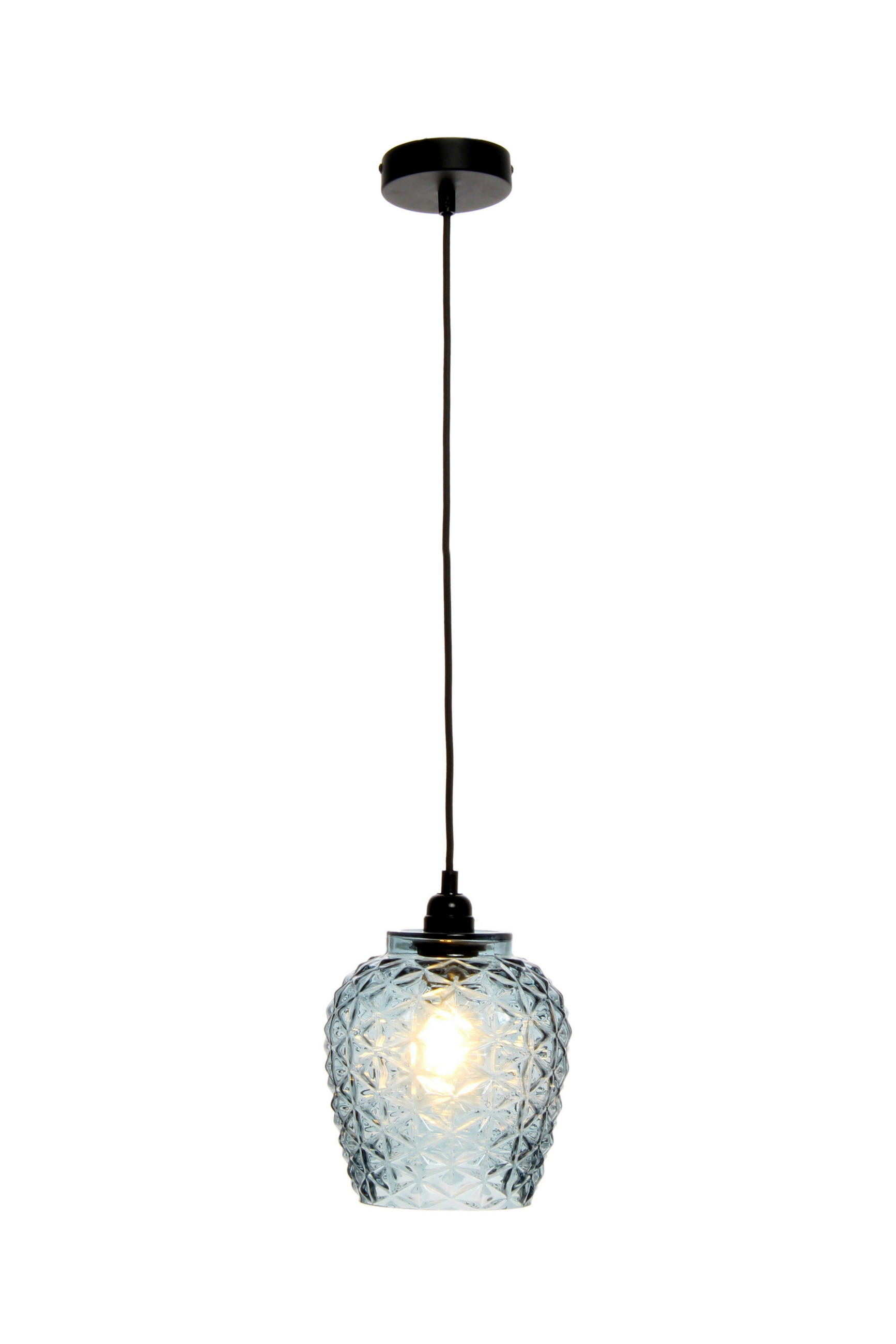 HÄNGELEUCHTE 18/18/24 cm   - Blau, Basics, Glas (18/18/24cm) - Kayoom