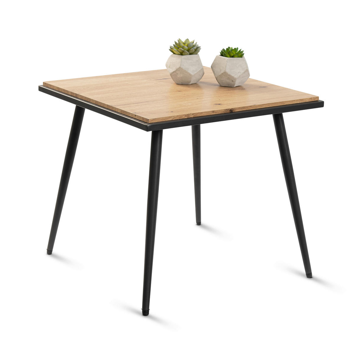 COUCHTISCH 50/50/45 cm quadratisch Eiche Artisan  - Anthrazit/Eiche Artisan, Design, Holzwerkstoff/Metall (50/50/45cm) - Xora