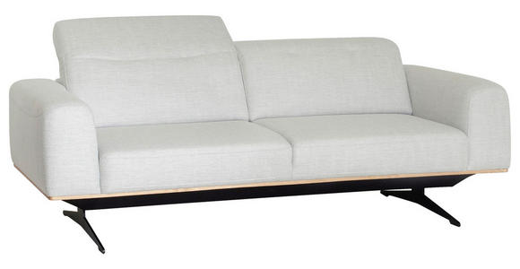 3-SITZER-SOFA in Struktur Weiß - Schwarz/Weiß, Design, Textil/Metall (205/76-97/102cm) - Novel