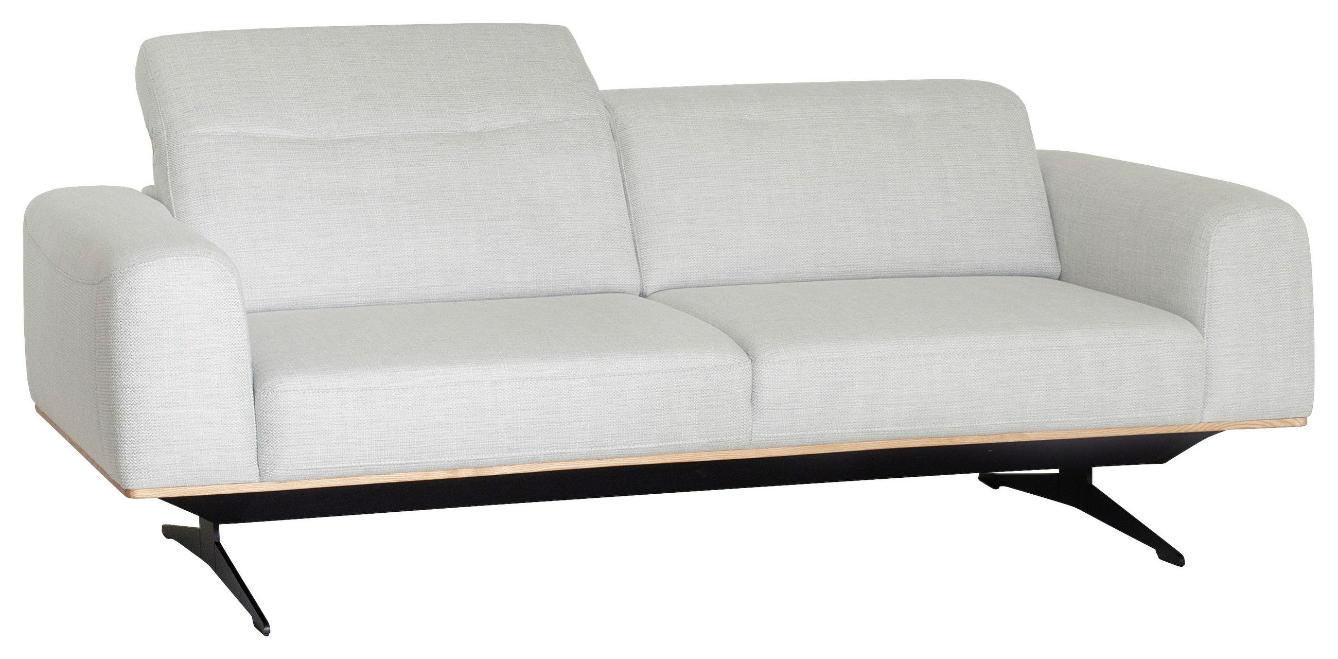 3-SITZER-SOFA in Struktur Weiss  - Weiss/Schwarz, Design, Textil/Metall (205/76-97/102cm) - Novel