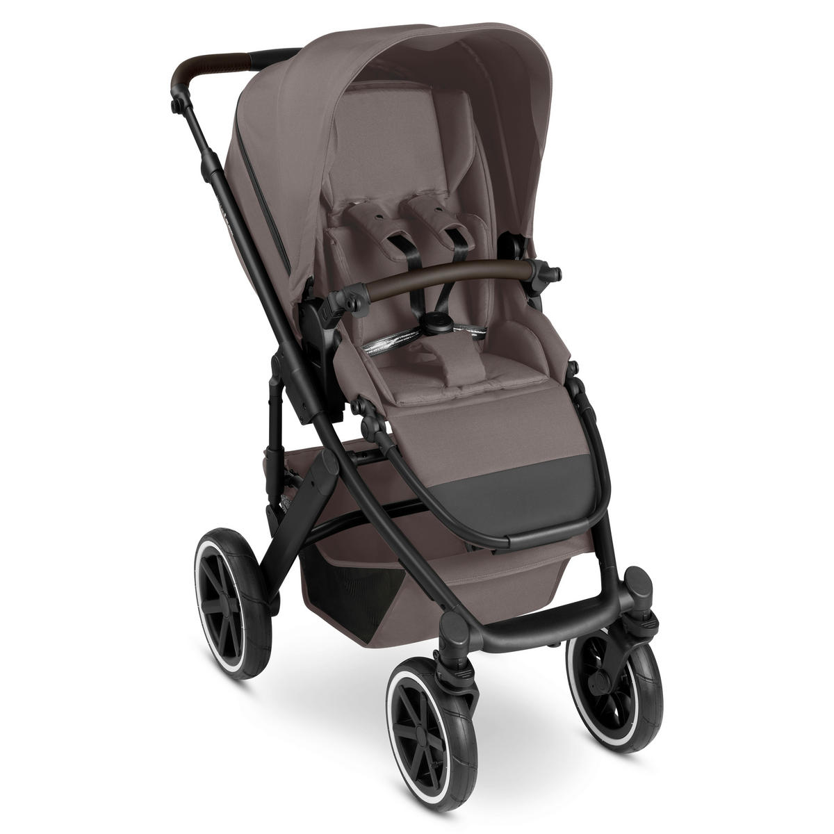 KINDERWAGENSET Salsa 5 Air Starter Set  - Graubraun/Schwarz, Basics, Textil/Metall (95.5/63/107,5cm) - ABC Design