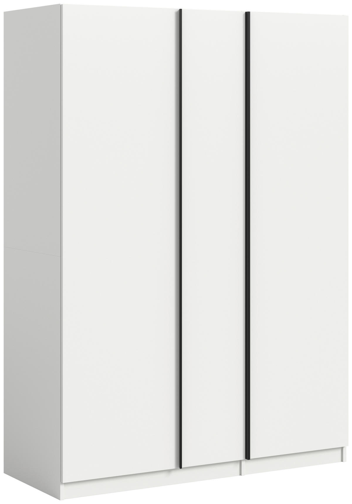 ŠATNÍ SKŘÍŇ S OTOČNÝMI DVEŘMI, bílá, 130/183/53 cm - bílá/černá, Moderní, kompozitní dřevo (130/183/53cm) - MID.YOU