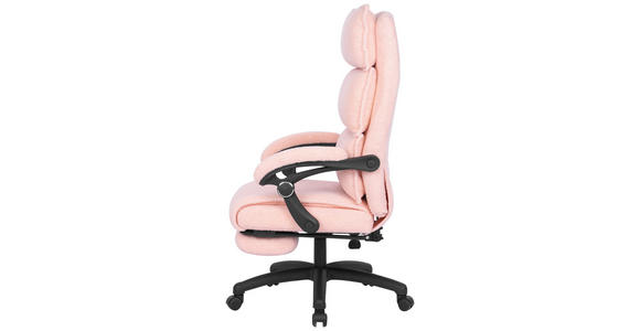 CHEFSESSEL Teddystoff Pink - Pink/Schwarz, Design, Kunststoff/Textil (64,5/112/120/65cm) - Carryhome