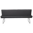 SITZBANK in Metall, Textil Schwarz  - Schwarz, Design, Textil/Metall (195/87/65cm) - Dieter Knoll