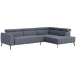 ECKSOFA Blaugrau Feincord  - Blaugrau/Schwarz, Design, Textil/Metall (280/205cm) - Xora
