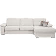 ECKSOFA in Flachgewebe Creme  - Chromfarben/Creme, KONVENTIONELL, Textil/Metall (285/176cm) - Novel