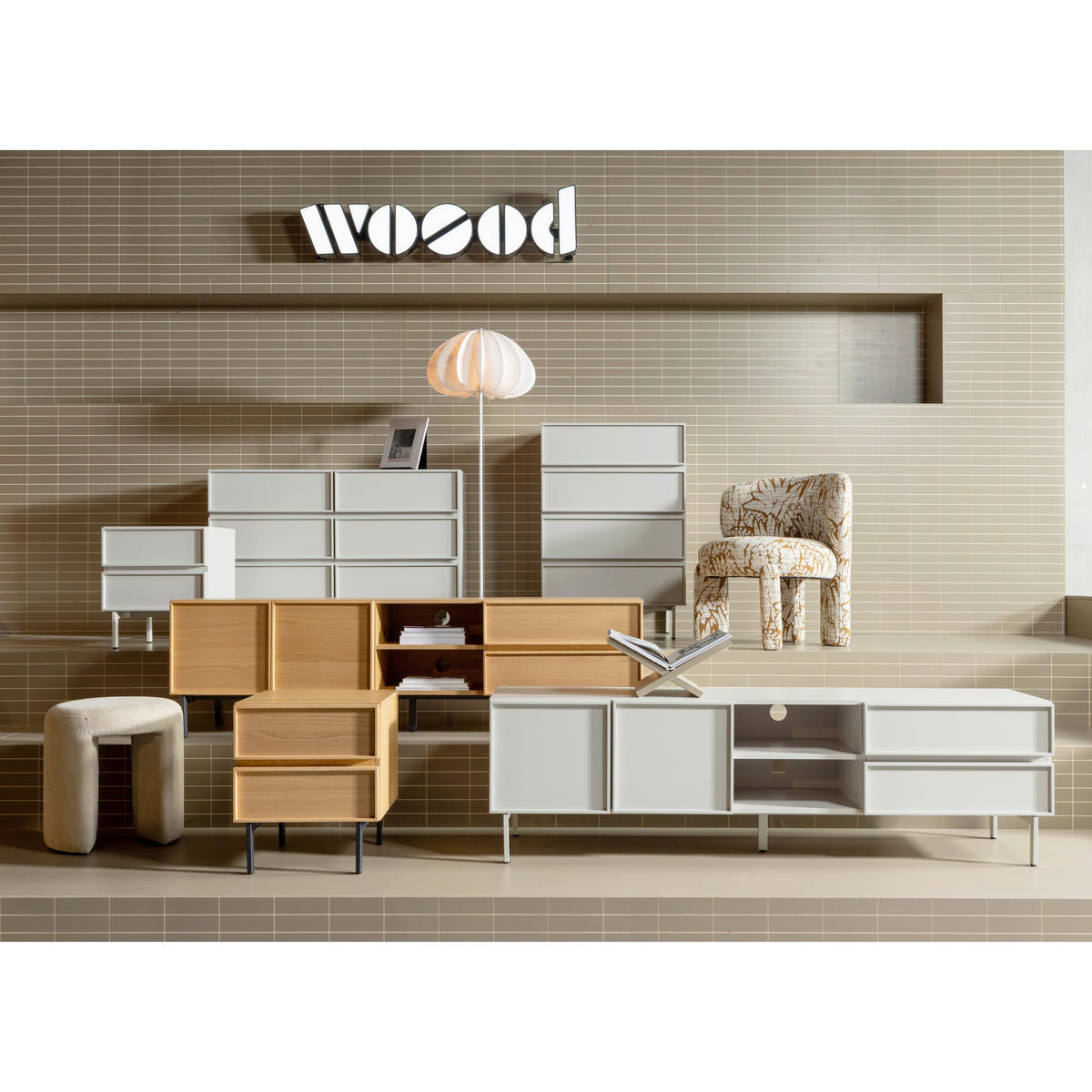 KOMMODE Tours, 120/80/42 cm, 6 Schublade(n)  - Sandfarben, Design, Holzwerkstoff/Metall (120/80/42cm) - Livetastic