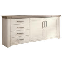 SIDEBOARD  in 184,1/78,6/44,2 cm  - Eichefarben/Weiß, Design, Holzwerkstoff/Metall (184,1/78,6/44,2cm) - SetOne by Musterring