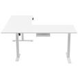 ECKSCHREIBTISCH höhenverstellbar  - Weiß, KONVENTIONELL, Holzwerkstoff/Kunststoff (160/160/72-117cm) - Carryhome