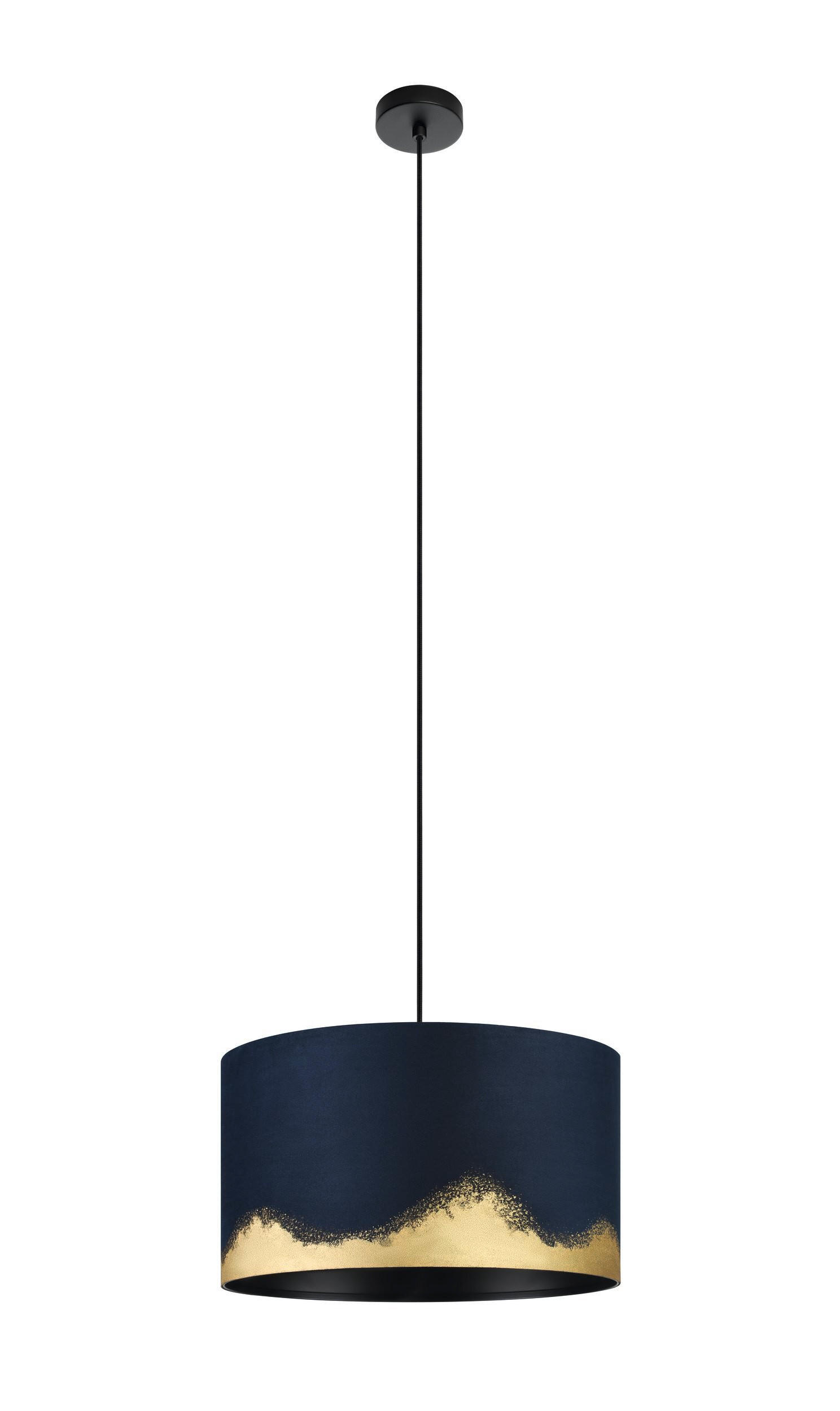LUSTRĂ 38/150 cm  - auriu/albastru închis, Basics, metal/textil (38/150cm)