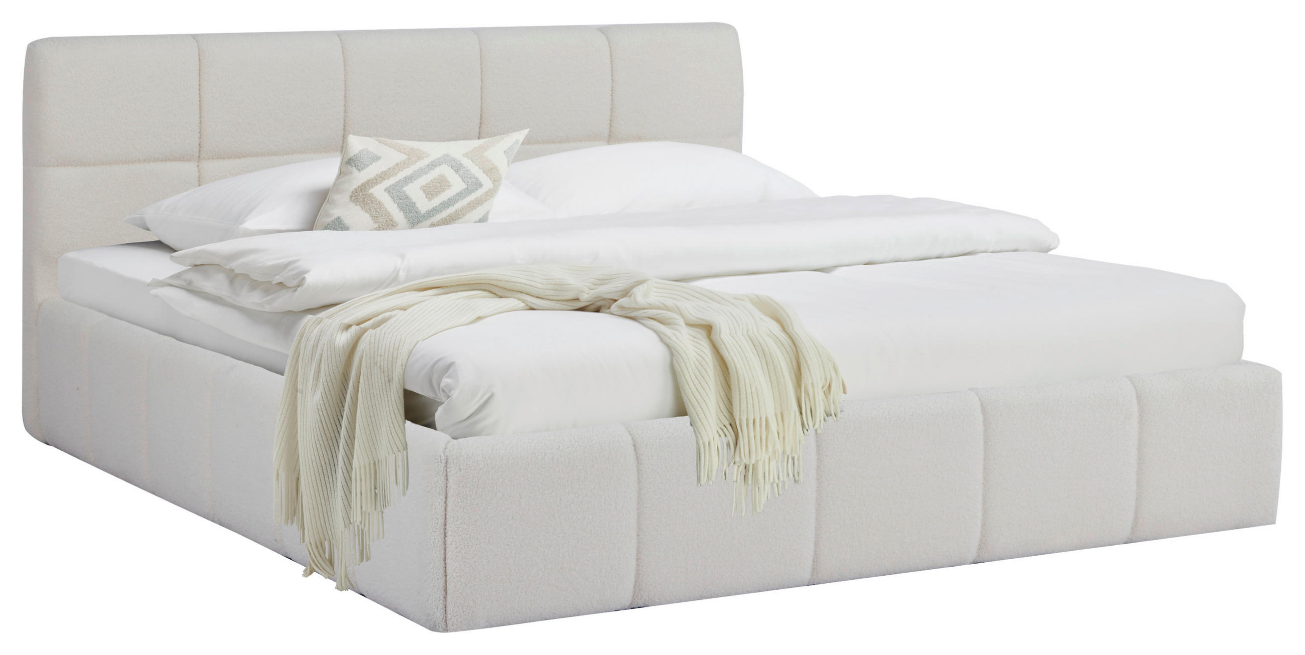 TAPECIRANI KREVET   180/200 cm   bež  - bež/crna, Moderno, drvo/metal (180/200cm) - Livetastic