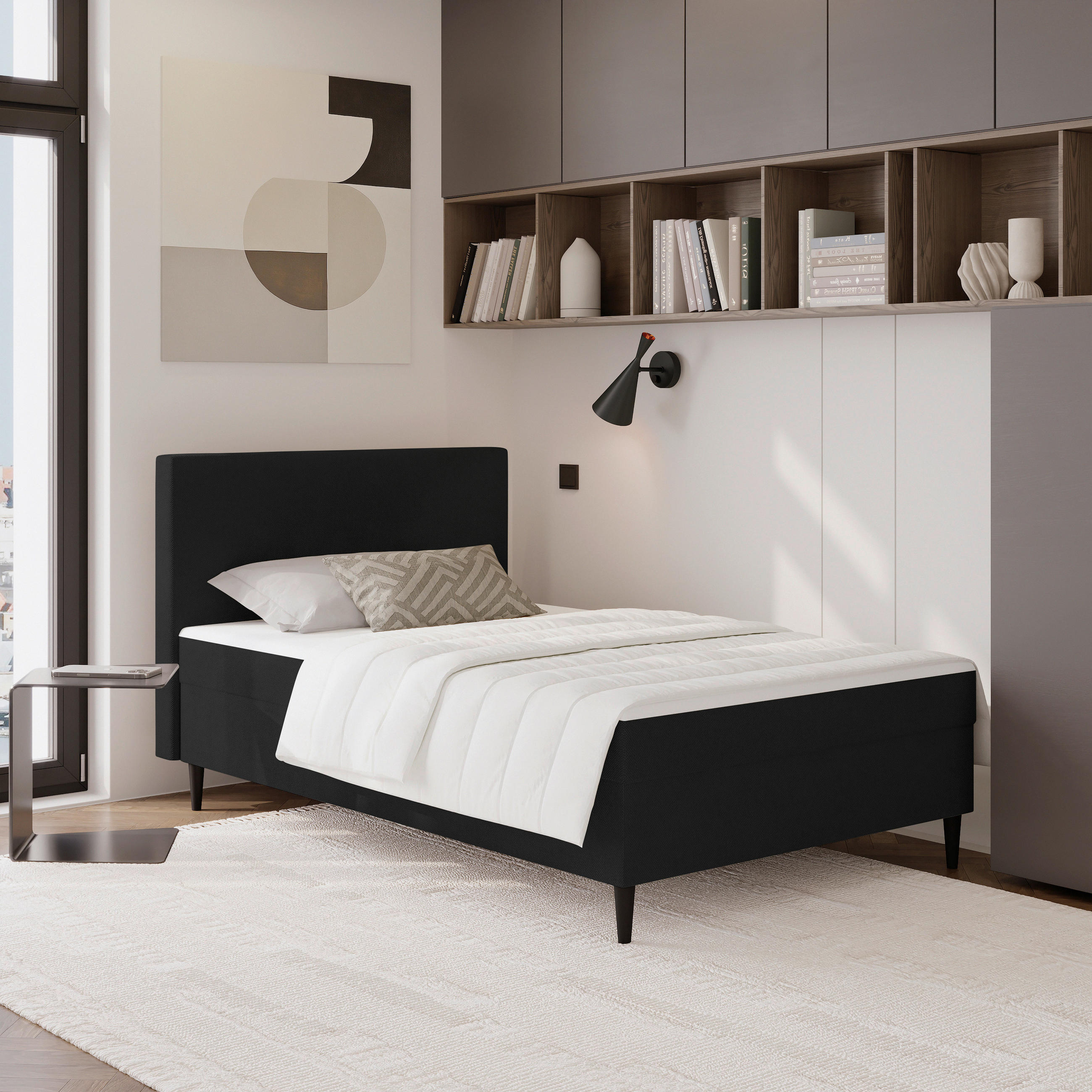 BOXBETT 90/200 cm  in Schwarz  - Schwarz, Konventionell, Textil (90/200cm) - P & B