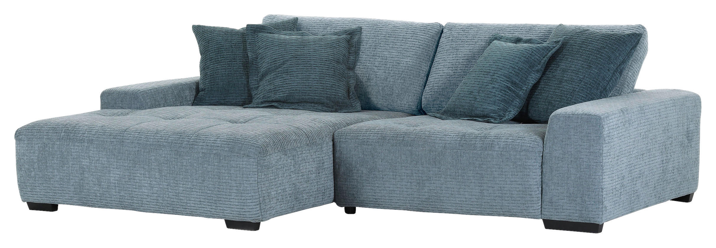 ECKSOFA in Flachgewebe Blau, Petrol  - Blau/Petrol, Konventionell, Holz/Textil (190/270cm) - Carryhome