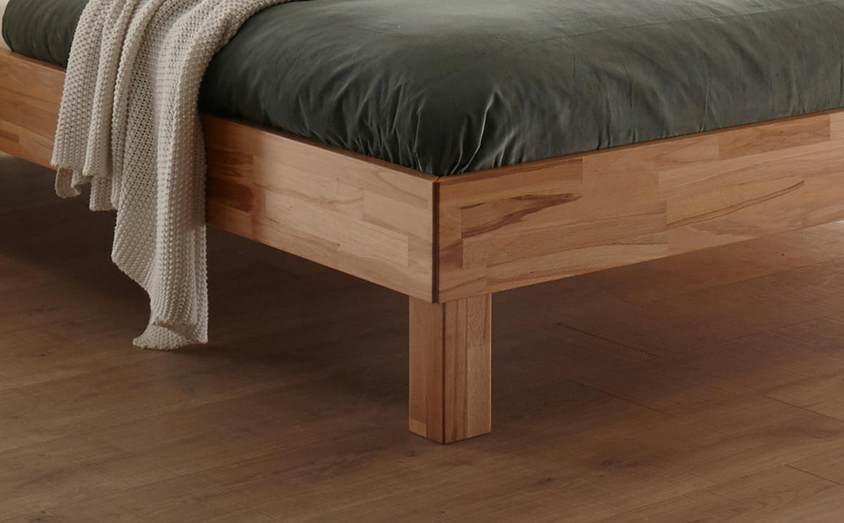 BETT 160/200 cm  in Kernbuche   - Buchefarben/Kernbuche, Natur, Holz (160/200cm) - Hasena